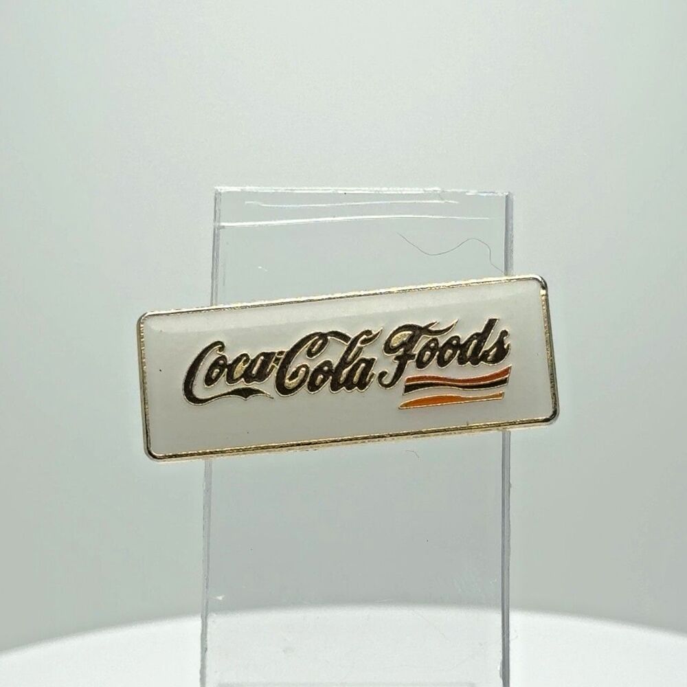Vintage Coca-Cola Foods Employee Enamel Pin Badge 1980s Retro Advertising